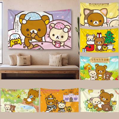 Милый Гобелен Rilakkuma Настенный Гобелен Арт-деко Покрывало Занавеска Для Повешения Дома Спальни Гостиной Декор