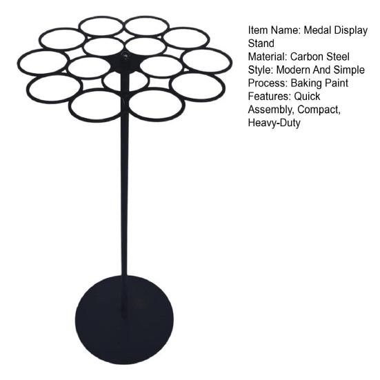 Rotating Medal Display Stand Wall Safety Medal Hanger No Drilling 360 Degrees Spin Holds 45+ Medals Heavy-Duty Metal Base Quick Assembly Sports Awards