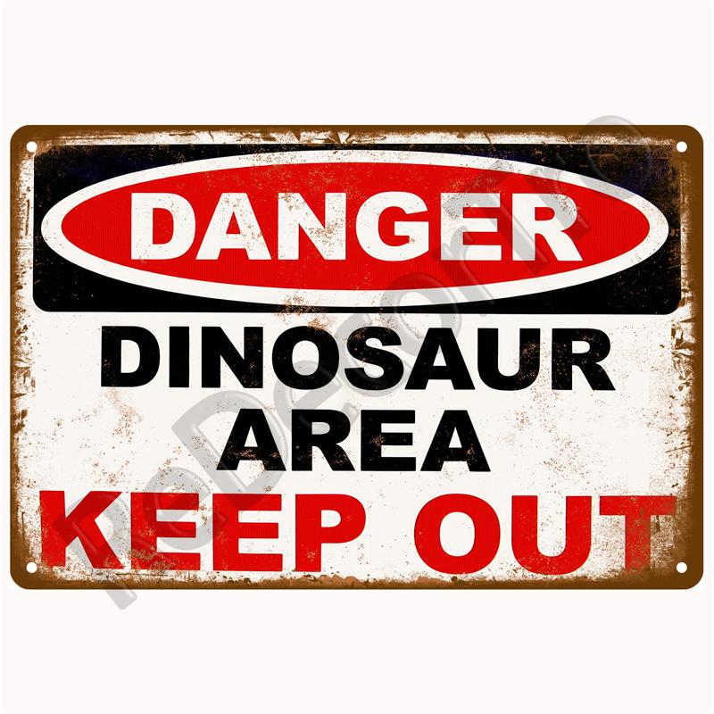 Vintage Danger Caution Metal Sign Warning Notice Zone Tin Sign Wall Decor For Home Bars Garage Cafe Club Man Cave Pubs Plaque