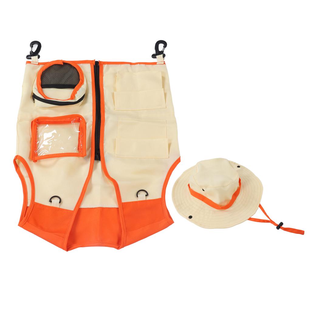 Children Outdoor Adventure Vest Hat Set Kid Washable Exploration Costume for Cosplay Camping