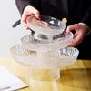 Creative Art Fruit Plate Ice Dew Pattern Goblet Tableware Cake Biscuit Snack Snack Storage Tray Family Restaurant Gift Tool