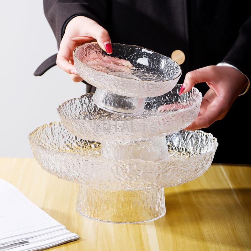 Творческое искусство Фруктовая тарелка с рисунком из льда Бокал Столовая посуда Торт Печенье Закуска Поднос для хранения закусок Семейный ресторан Подарочный инструмент