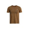 Seamless Logo Print Color Block Round Neck Fitted Running Sports Short Sleeve T-Shirt Men T-Shirt Wild-Orange 1375692-804