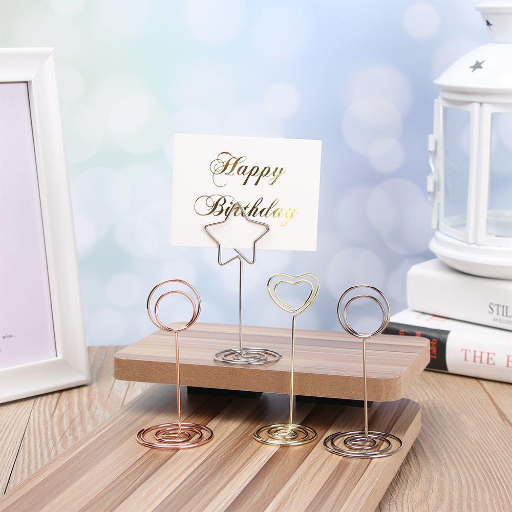 Decoration Heart Shape Wedding Supplies Clamps Stand Table Numbers Holder Place Card Photos Clips