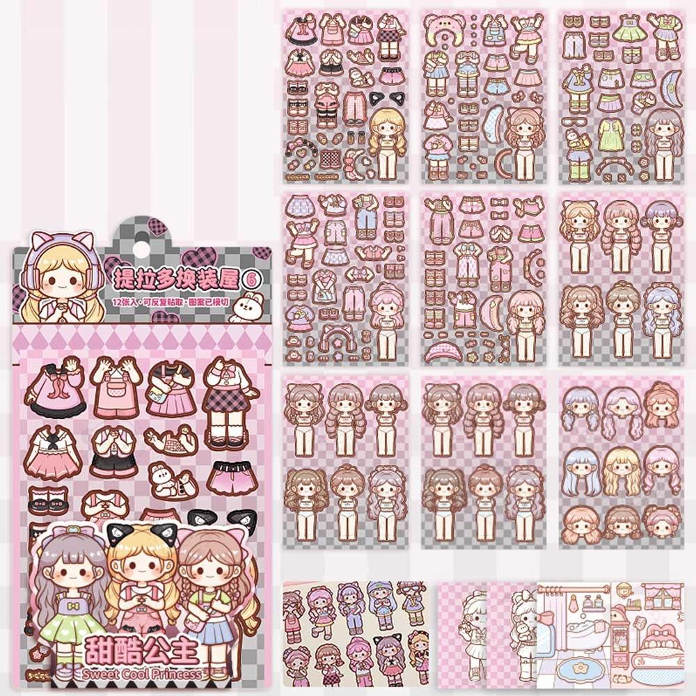 Papper Girls Dress Up Декоративные наклейки Многоцветные наклейки для детских книг