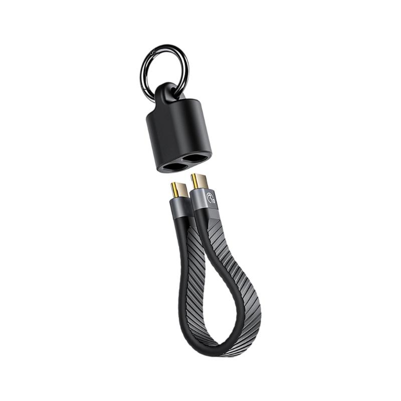 Портативный USB-C брелок-зарядный кабель 10 Гбит/с передача данных Дисплей 8K/4K Универсальная совместимость для ноутбуков телефонов
