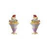 Enamel Birthday Cake Stud Earrings Childishness Zircon Mousse Cake Earrings Korean Style Y2K Ice Cream Ear Studs Gift
