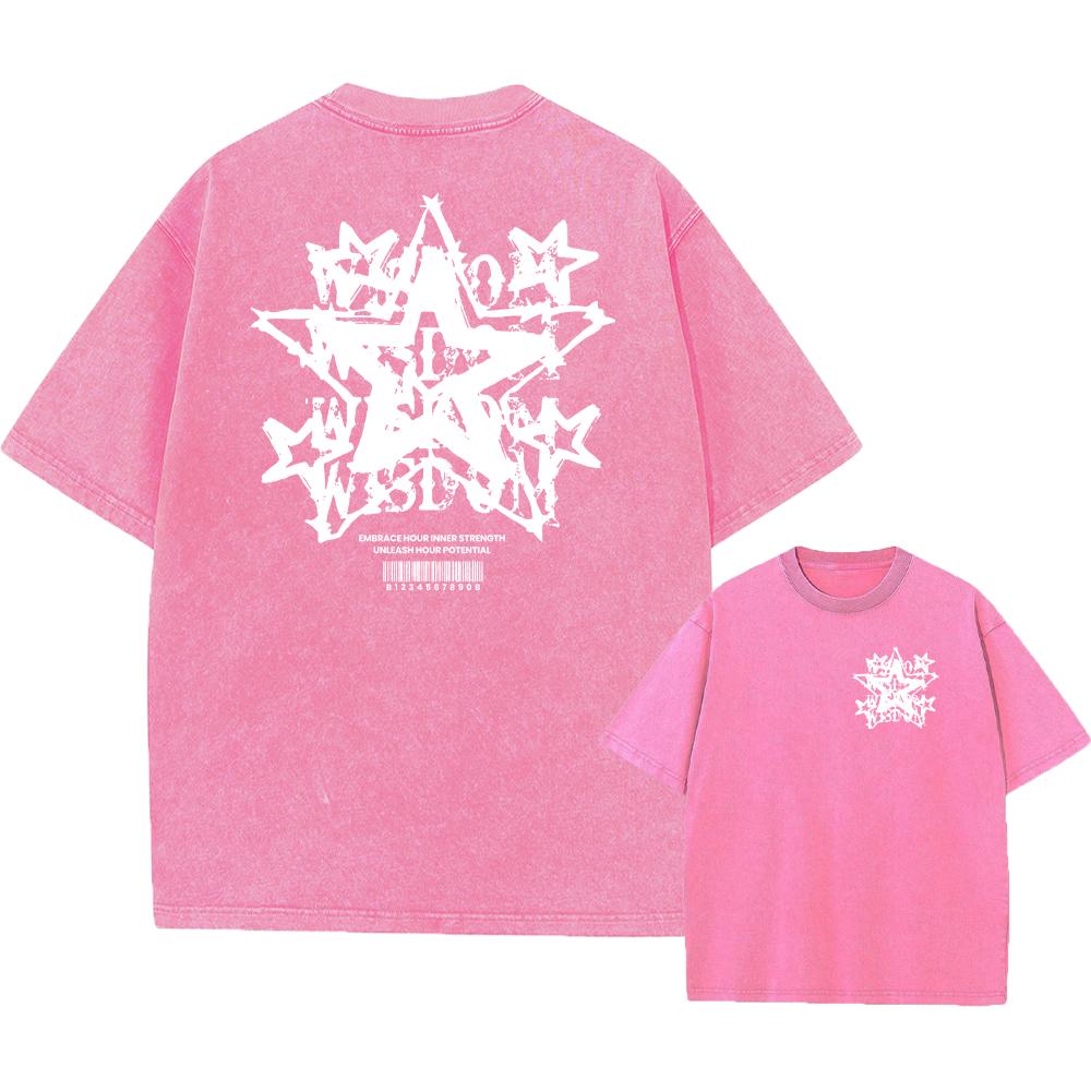 Мужская стираная футболка с винтажным принтом в стиле ретро-панк, повседневная футболка Harajuku из хлопка с коротким рукавом, с эффектом кислотной стирки, верхняя часть