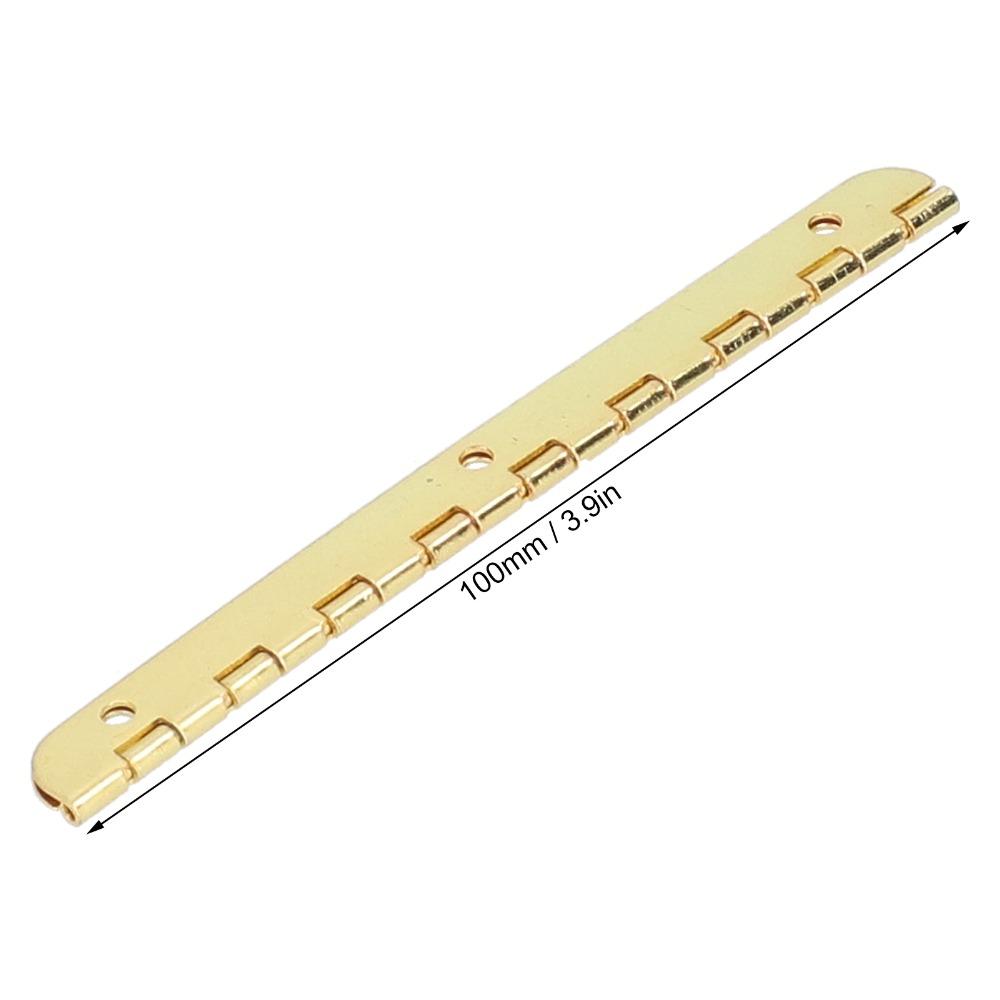 10pcs Furniture Hinges 100mm Hinge 90 Degree Gold Wooden Box Hinge Long Strip Friction Hinge Wooden Box