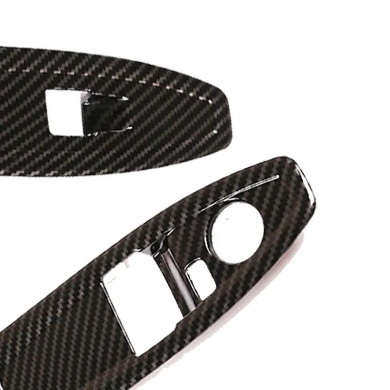 ABS Carbon Fiber Texture Car-styling Glass Lift Switch Panel Frame Cover Trim For BMW 1 2 Series F20 F21 F22 F45 F46 2014-