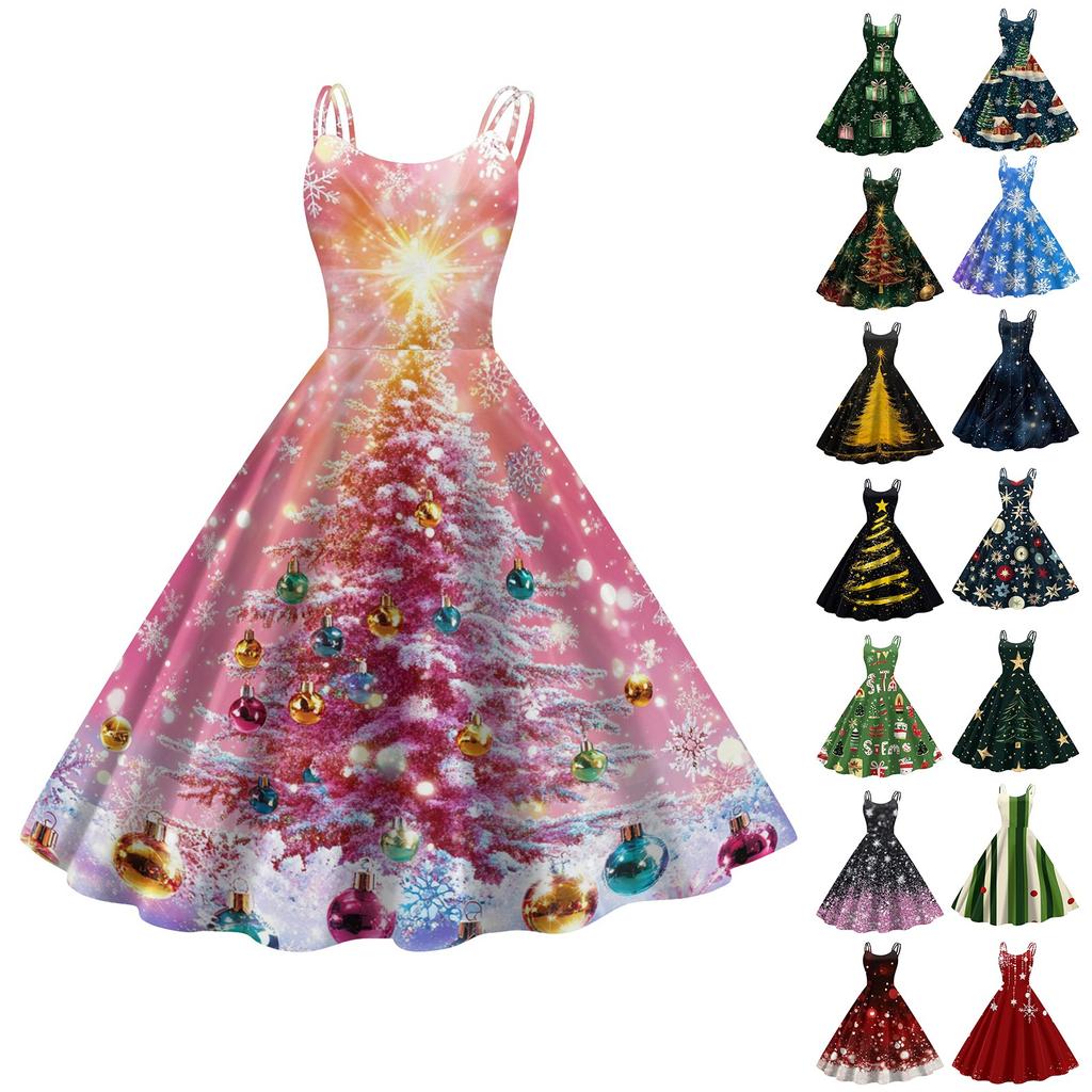 Женское рождественское платье со снежинками и сексуальным облегающим принтом с открытыми плечами в стиле панк-ретро
