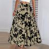 Длинная юбка с принтом и эластичным поясом, летняя, высокого класса, темпераментная, плиссированная, дорожная, женская одежда