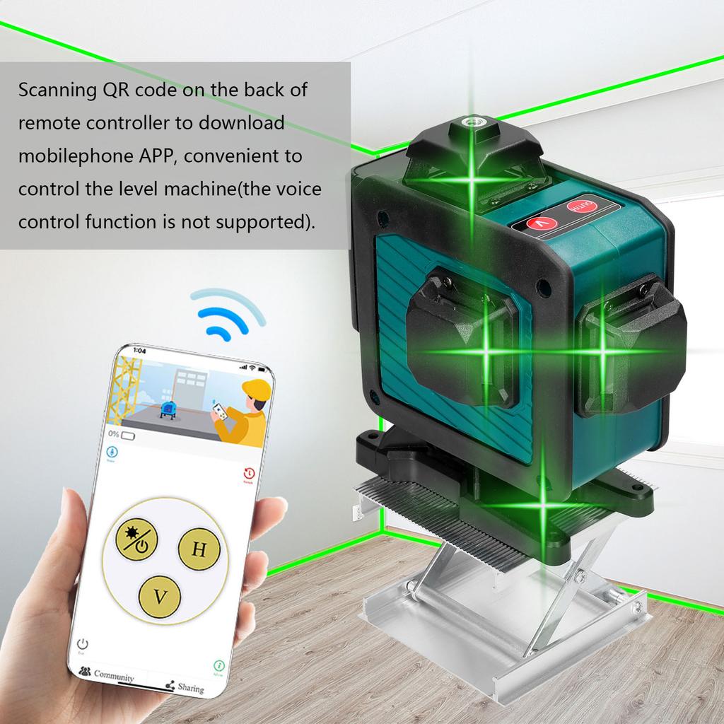 Multifunctional 16 Lines Laser Level 3 Degrees  Selfleveling Function Leveling Tool Omnidirectional Ground