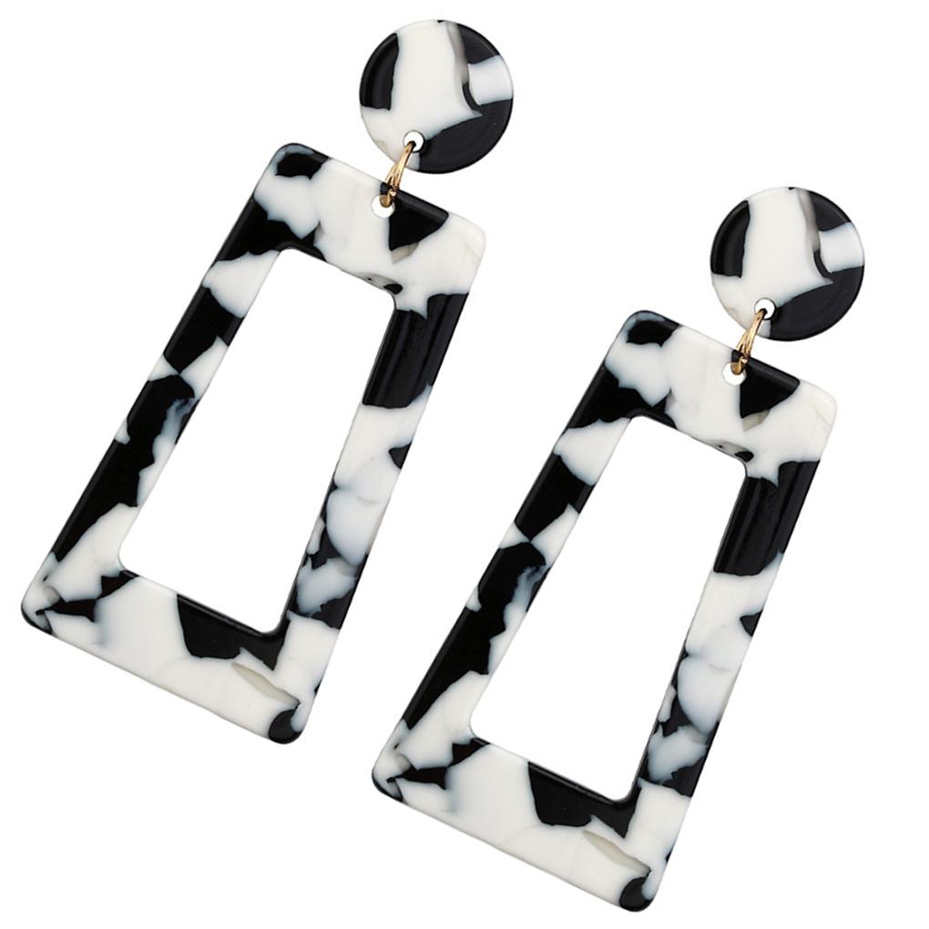 Women Geometric Shape Acrylic Earring Girl Exaggerated Sqaure Dangling Earring Ear Drop Jewelries Birthday Gift