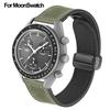 Натуральная кожаная ремешок для Omega X Swatch Совместный MoonSwatch Мужчины Женщины Резиновый Магнитная пряжка Ремешок для часов Браслет 20 мм для Rolex