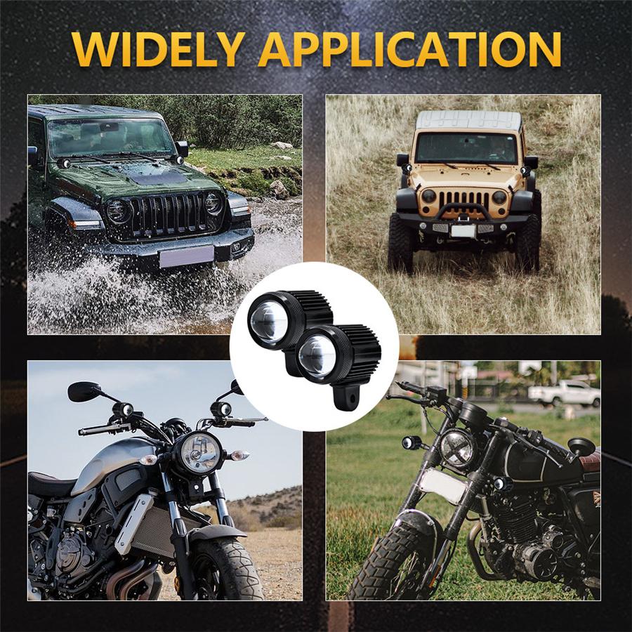 Пара 60 Вт 6000 лм Мотоцикл Квадроцикл Светодиодная Фара Прожектор Мигающая Лампа Водонепроницаемая