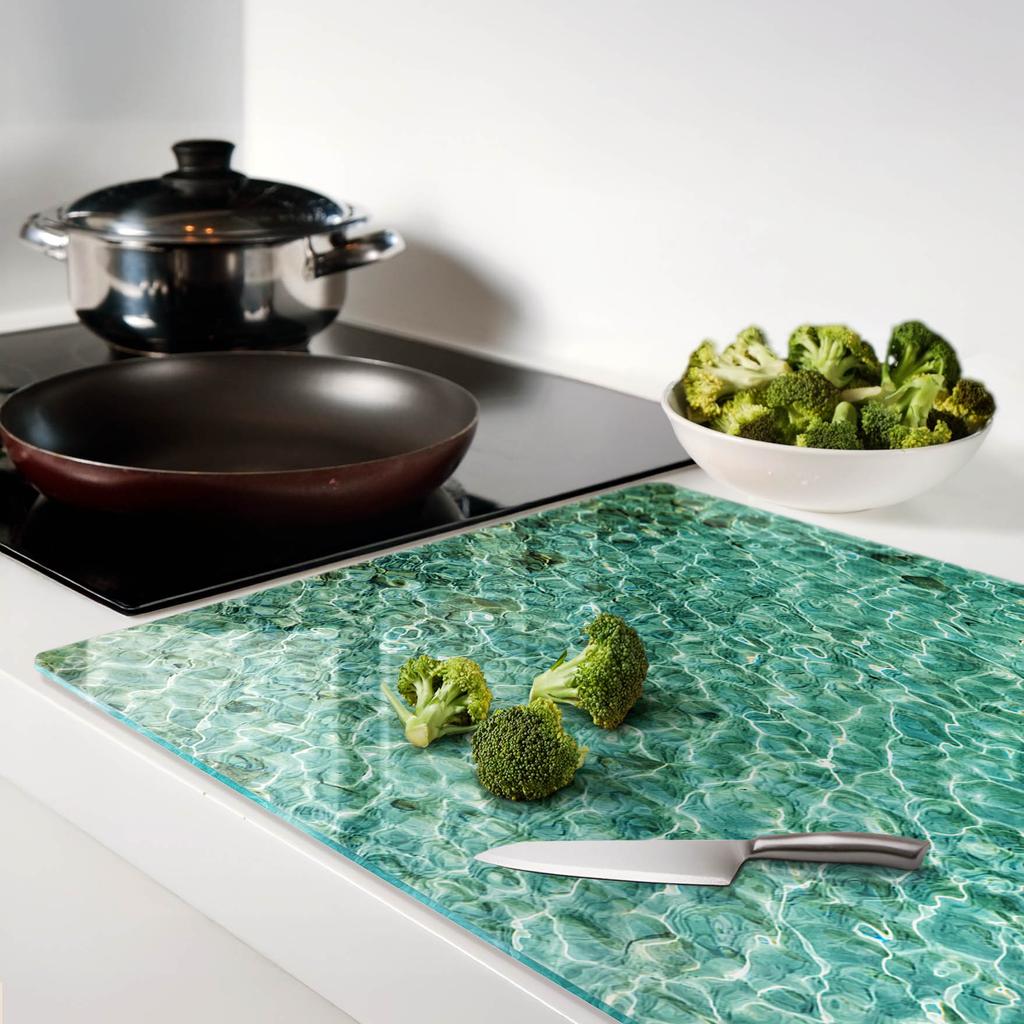 Stylish and Durable Glass Board with Printed Transparent Water 80x52 cm