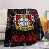 Custom Name Bayer 04 Leverkusen Flannel Blanket, High quality Comfortable for All Seasons, Home Decor, Warmth and Comfort