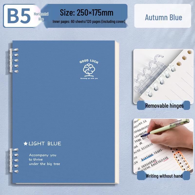 Simple Green & Blue Thickened Loose-leaf Paper Refill - B5 & A5 Ruled for High School