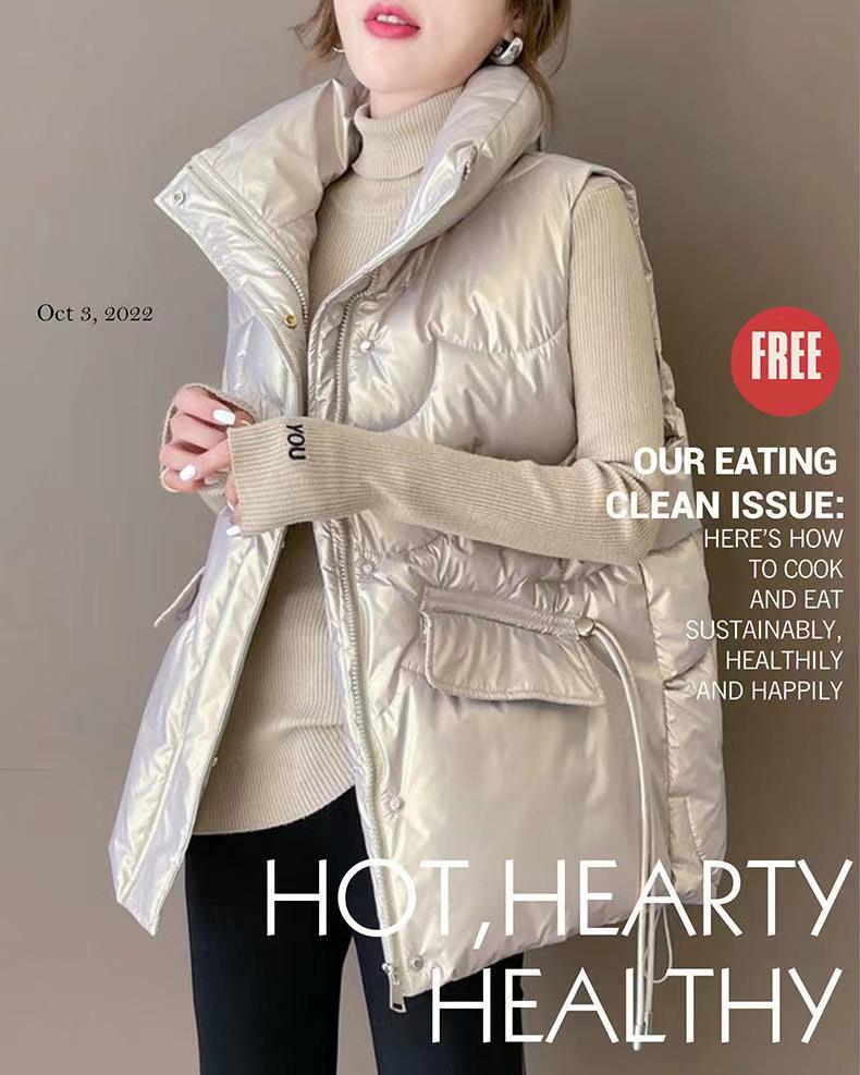 Женский стильный пуховый жилет Осень/Зима 2024 - Не требующий стирки, Защищающий от холода, Модный жилет.