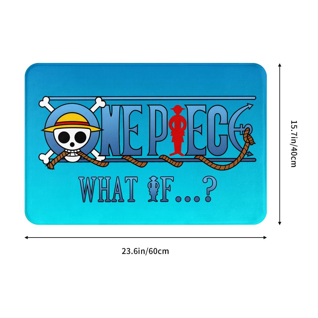 Anime One Piece Front Door Mat Anti-Slip Outdoor Absorbent Straw Hat Pirates Luffy Doormat Garden Garage Entrance Rug Carpet