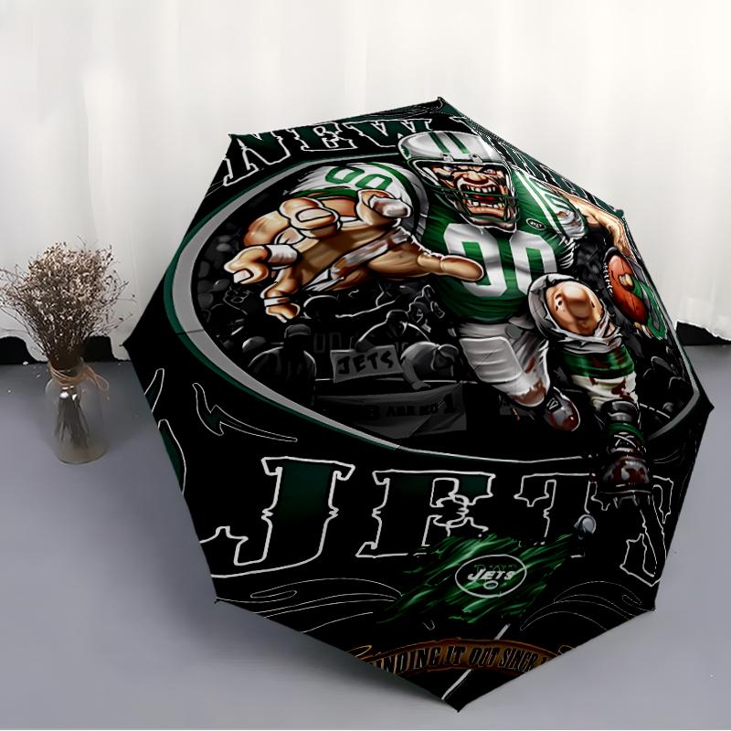 Складной зонт с принтом логотипа New York Jets, для улицы, отдыха и путешествий, прочная ткань зонта, подарок на день рождения и праздник