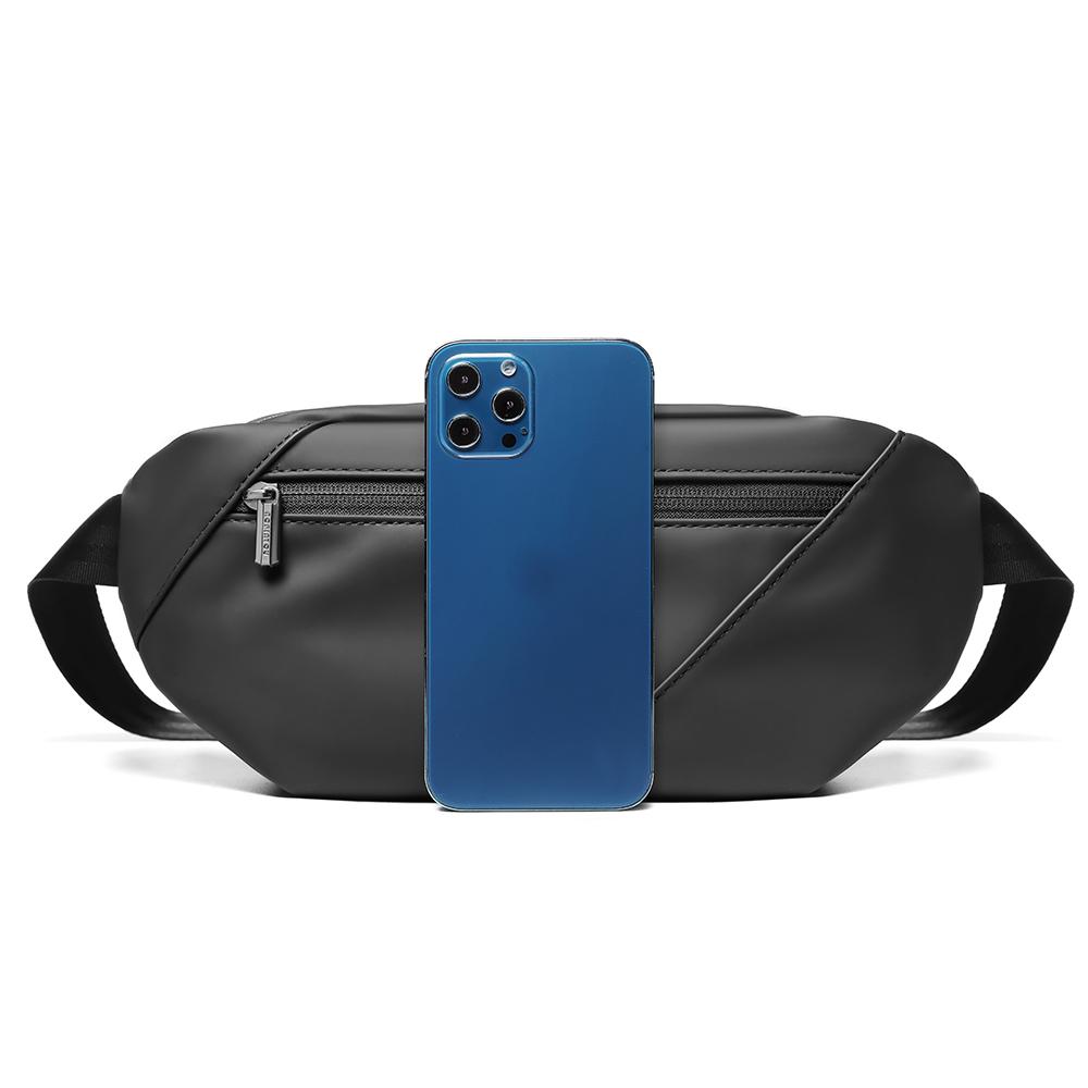 Мужская сумка через плечо Мужская поясная сумка Маленькая нагрудная сумка Сумка на одно плечо Водонепроницаемая сумка-мессенджер Спортивная сумка для бега на открытом воздухе Сумка для мобильного телефона Черная AP-38