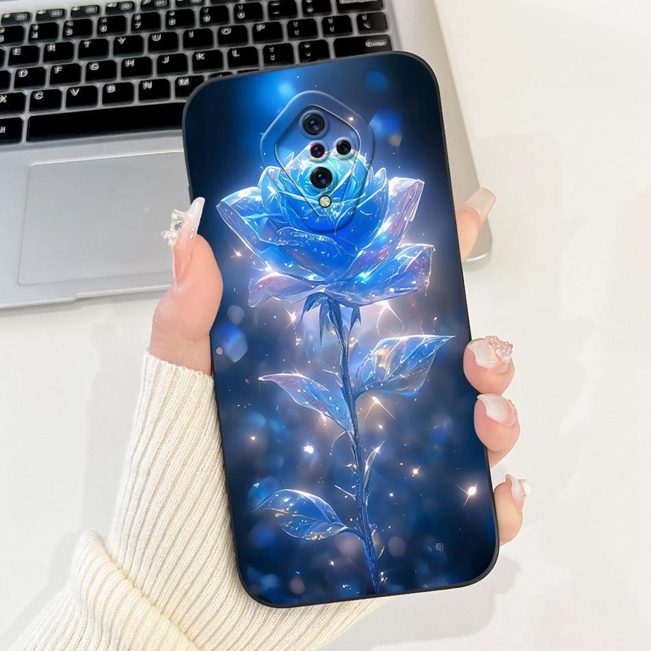 For Vivo S1 Pro (1920) / S1 (1907) Beautiful Bow Rose Painting Phone Case For Vivo S1 S1Pro Soft Silicone Shockproof Cases