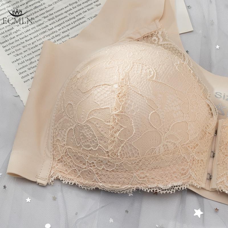 Front Buckle Plus Size Bra Underwear Lace Sexy Push Up Bra No Steel Ring Women's Underwear Bra