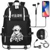 Рюкзаки Jujutsu Kaisen Аниме Mochila Студенческий Подростковый Школьная сумка Мужчины Женщины Повседневный USB-зарядка Ноутбук На открытом воздухе Путешествия Рюкзак