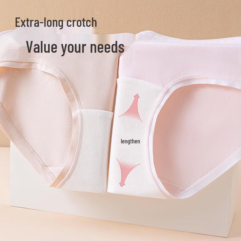 LANGSHA Girls' Pure Cotton Antibacterial Briefs 4-Pack