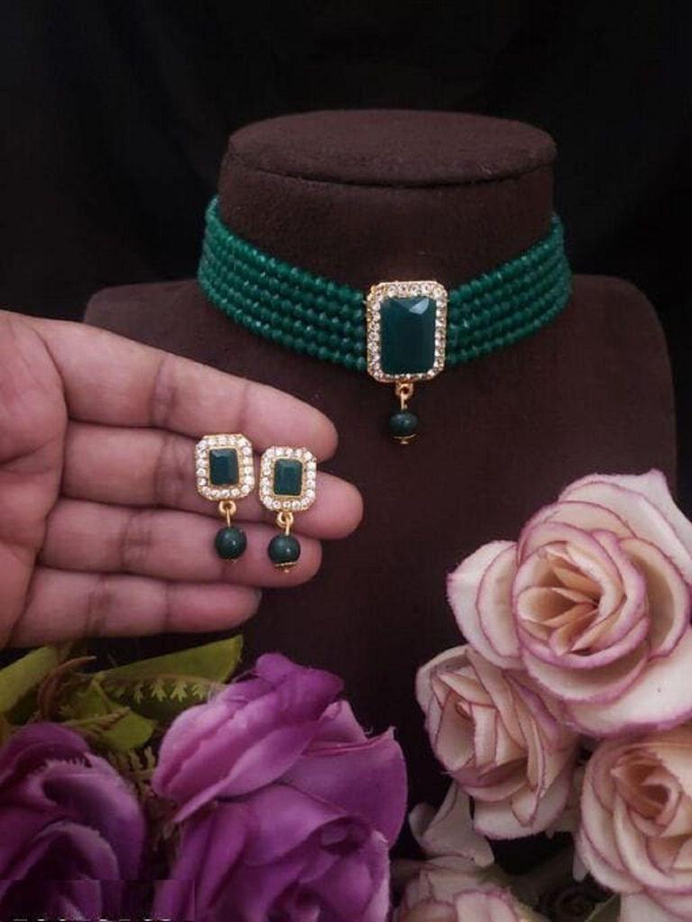 A1 Class Alloy Gold-plated Jewel Set (Green)
