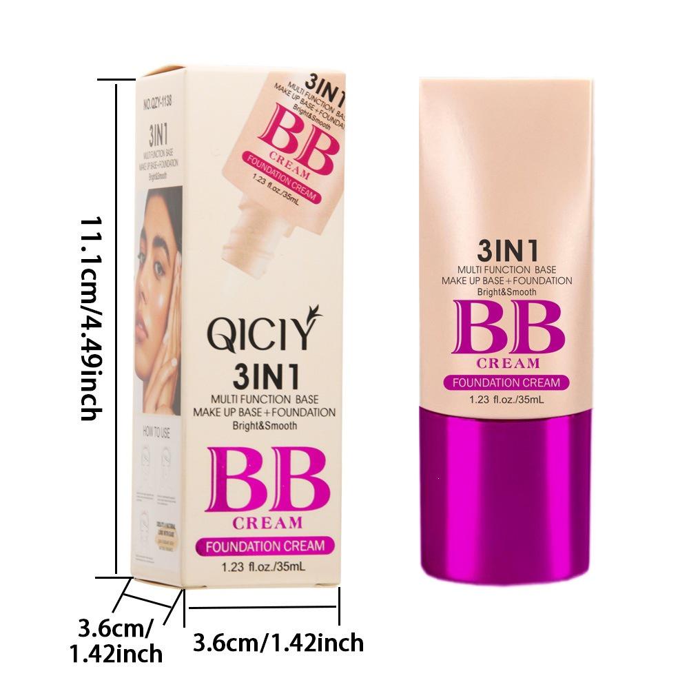 QICIY Осветляющий BB-крем: Стойкая, легкая, дышащая тональная основа для освежающего сияния.