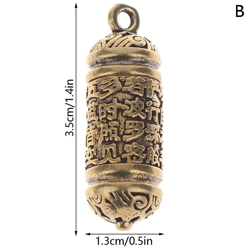 1 шт. полая латунная бутылка Будды сутра цилиндр кулон брелок ручной работы винтажная таблетка контейнер бутылка