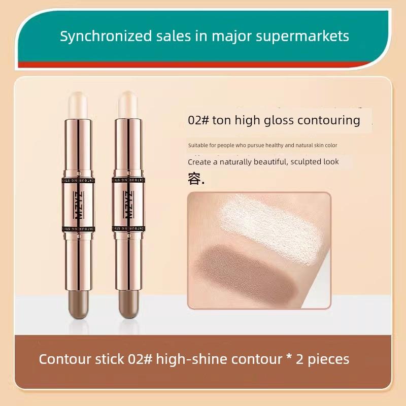 Dual-Ended Contour Stick, Dual-Use Highlighter and Matte Nose Shadow Pen, Face Brightening Shadow Pen for Beginners, Women
