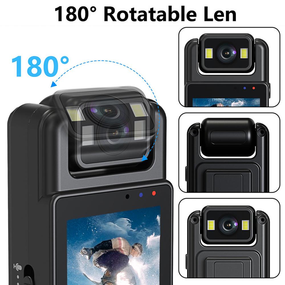 1080P WiFi Body Camera with Audio and Video Recording Wearable Body Cam Mini Clip-on Camera