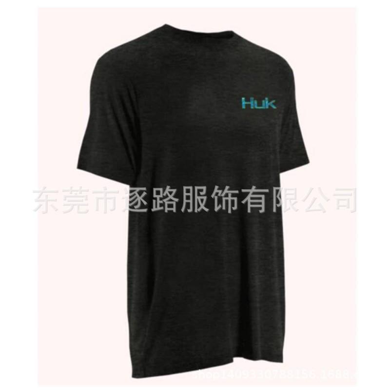 Mens Quick-Dry Fishing T-Shirt UV Protection Outdoor Sport Shirt Breathable Short Sleeve Round Neck Summer Fall
