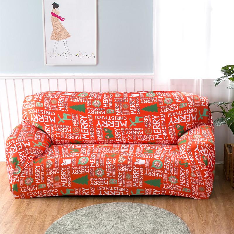 Рождественские эластичные чехлы для дивана для гостиной Funda Sofa Чехол для дивана Защитник для кресла Универсальные накидки на диван Рождественский домашний декор
