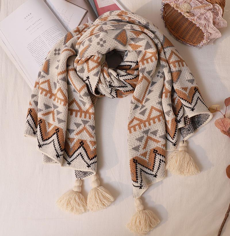 Bohemian Knitted Wool Sofa and Bed Blanket