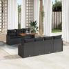 8-piece Garden Sofa Set with Black Poly Rattan Cushions, 2-seater Garden Sofa with Storage and Cushions 3358158
