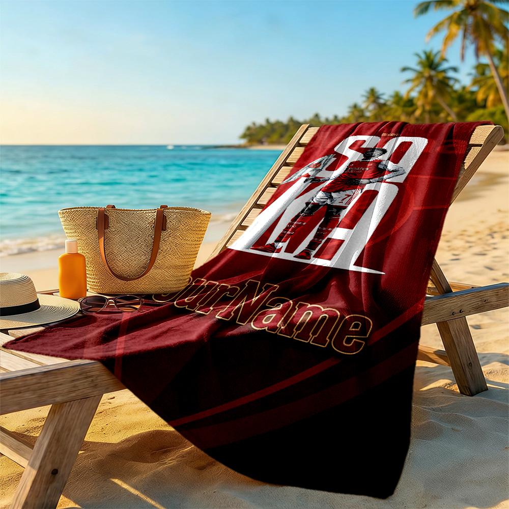 Arsenal Customize Your Name Beach Towel Super Soft & Absorbent Perfect for Traveling Yoga Camping and Swimming