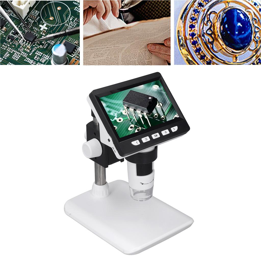 1000X Digital Microscope 4.3 Inch IPS Screen LCD Display Electronic Magnifying Glass for Jewelry Wat