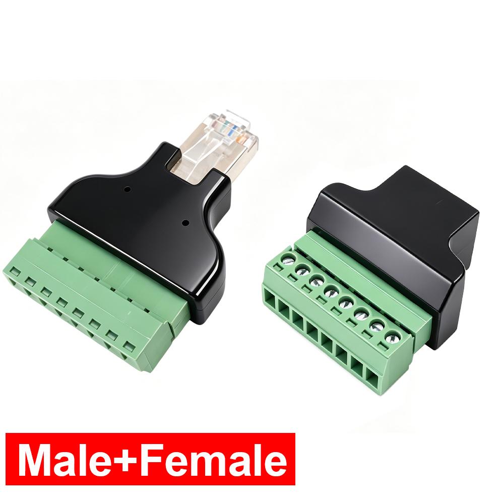 RJ45 на 8-контактный винтовой клеммник, штекер/гнездо, 8P8C, RJ45, болтовой винтовой разъем для Cat7 Cat6 Cat5, удлинитель Ethernet, сетевой адаптер