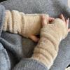 Half Finger Long Wrist Gloves Arm Warmers Elbow Mittens Knitted Fingerless Gloves  Girl Boys
