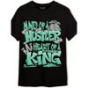 Европейские размеры Универсальная футболка Hustler Heart King - Ретро уличная футболка с мотивом граффити и денег, Сочетается с AJ 3s Дизайн Green Glow
