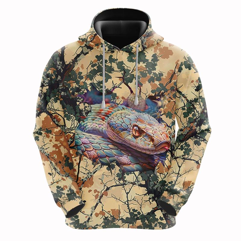 Толстовка с капюшоном King Cobra 3D Printed для мужчин, одежда Python Lover, толстовки, модная уличная одежда со змеиным принтом, камуфляжный пуловер, топы Y2k