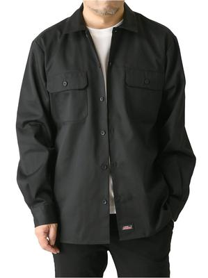 Оригинальная мужская рабочая рубашка Dickies из твила TC, в полоску гикори, однотонная, I4-1399, размер L, A-черный