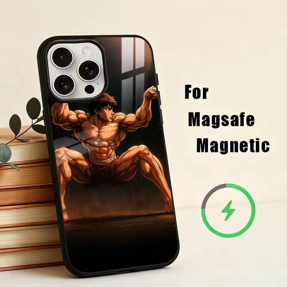 Чехол для телефона с комиксом HH-Hanma Baki для iPhone 17, 16, 15, 14, 13, 12, 11 Plus, Pro, магнитный с беспроводной зарядкой Magsafe