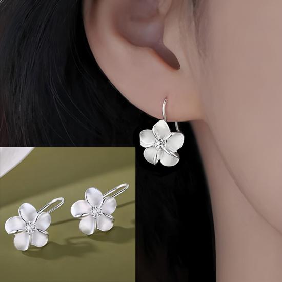 VENTFILLE 925 Sterling Silver Vintage Earrings For Women Simple Flower Pearl Earring Jewelry Prevent Allergy Gift Wholesale