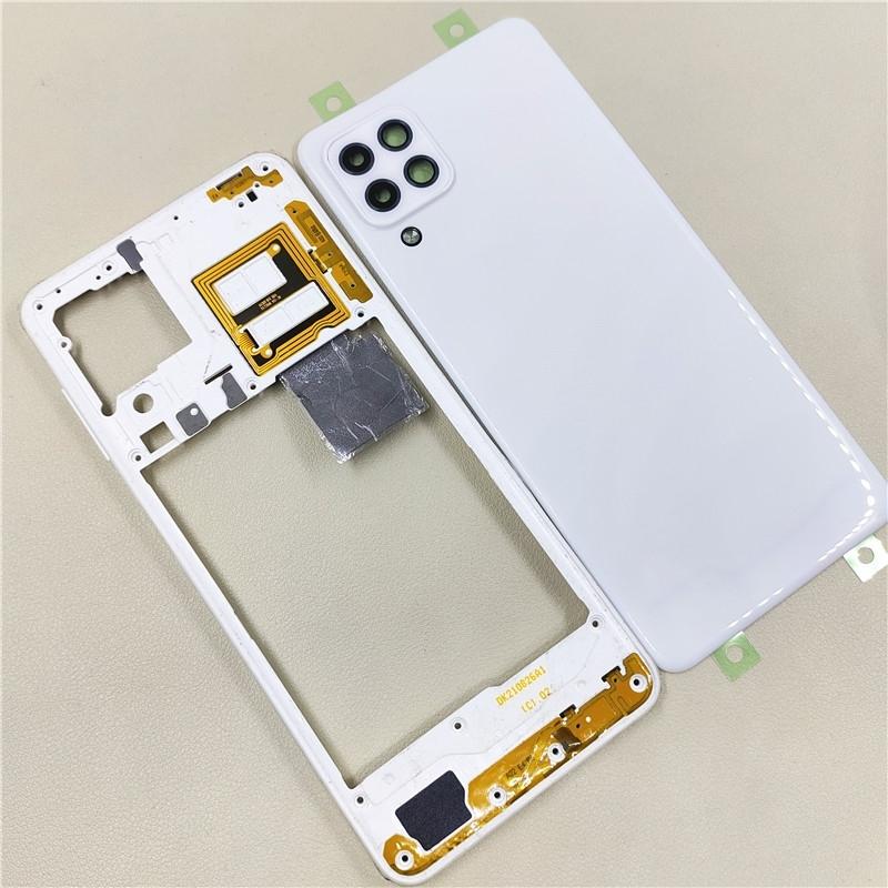 Полный корпус для Samsung Galaxy A22 4G A225 Средняя рамка + Задняя крышка аккумулятора Задняя часть С линзой камеры Запасные части для ремонта